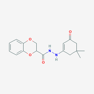 molecular formula C17H20N2O4 B12158288 N'-(3-hydroxy-5,5-dimethylcyclohex-2-en-1-ylidene)-2,3-dihydro-1,4-benzodioxine-2-carbohydrazide 
