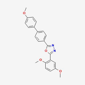 molecular formula C23H20N2O4 B1215829 2-(2,5-Dimethoxyphenyl)-5-[4-(4-methoxyphenyl)phenyl]-1,3,4-oxadiazole 