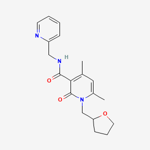molecular formula C19H23N3O3 B12158309 4,6-dimethyl-2-oxo-N-(pyridin-2-ylmethyl)-1-((tetrahydrofuran-2-yl)methyl)-1,2-dihydropyridine-3-carboxamide 