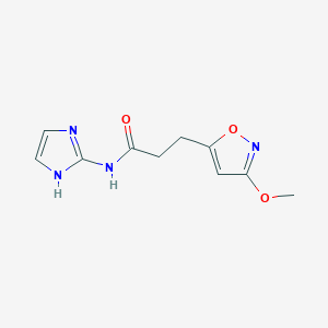 molecular formula C10H12N4O3 B12158359 N-(1H-imidazol-2-yl)-3-(3-methoxy-1,2-oxazol-5-yl)propanamide 