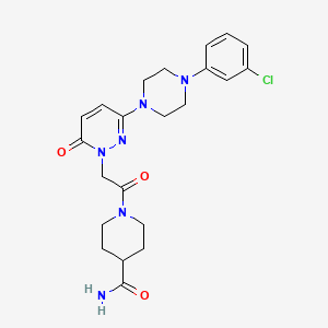 molecular formula C22H27ClN6O3 B12158397 1-({3-[4-(3-chlorophenyl)piperazin-1-yl]-6-oxopyridazin-1(6H)-yl}acetyl)piperidine-4-carboxamide 