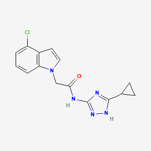 molecular formula C15H14ClN5O B12158408 2-(4-chloro-1H-indol-1-yl)-N-(3-cyclopropyl-1H-1,2,4-triazol-5-yl)acetamide 