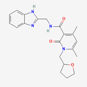 molecular formula C21H24N4O3 B12158447 N-(1H-benzimidazol-2-ylmethyl)-4,6-dimethyl-2-oxo-1-(tetrahydrofuran-2-ylmethyl)-1,2-dihydropyridine-3-carboxamide 