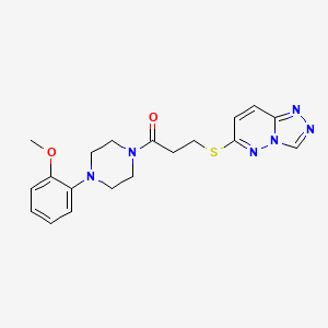 molecular formula C19H22N6O2S B12158451 1-[4-(2-Methoxyphenyl)piperazin-1-yl]-3-([1,2,4]triazolo[4,3-b]pyridazin-6-ylsulfanyl)propan-1-one 