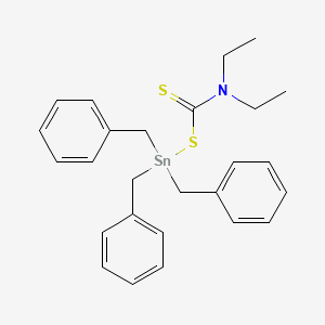 Stannane, (((diethylamino)thioxomethyl)thio)tris(phenylmethyl)-