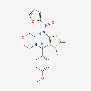 molecular formula C23H26N2O4S B12158498 N-{3-[(4-methoxyphenyl)(morpholin-4-yl)methyl]-4,5-dimethylthiophen-2-yl}furan-2-carboxamide 
