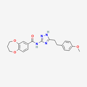 molecular formula C21H22N4O4 B12158564 N-{3-[2-(4-methoxyphenyl)ethyl]-1H-1,2,4-triazol-5-yl}-3,4-dihydro-2H-1,5-benzodioxepine-7-carboxamide 