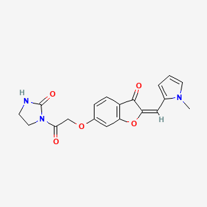 molecular formula C19H17N3O5 B12158582 1-[({(2E)-2-[(1-methyl-1H-pyrrol-2-yl)methylidene]-3-oxo-2,3-dihydro-1-benzofuran-6-yl}oxy)acetyl]imidazolidin-2-one 