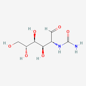 molecular formula C7H14N2O6 B1215861 [(2R,3R,4S,5R)-3,4,5,6-tetrahydroxy-1-oxohexan-2-yl]urea CAS No. 71868-25-2