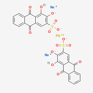 molecular formula C28H12Na2O14PdS2 B1215862 Palladium sulfonated alizarine CAS No. 74091-55-7