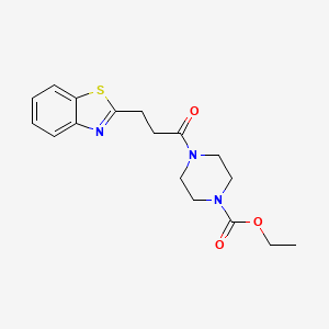 molecular formula C17H21N3O3S B12158670 Ethyl 4-[3-(1,3-benzothiazol-2-yl)propanoyl]piperazine-1-carboxylate 