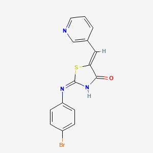 molecular formula C15H10BrN3OS B12158685 (2Z,5Z)-2-[(4-bromophenyl)imino]-5-(pyridin-3-ylmethylidene)-1,3-thiazolidin-4-one 