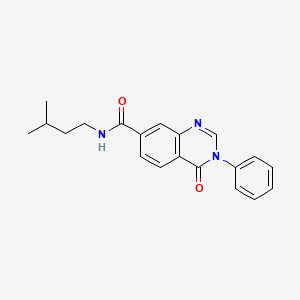 molecular formula C20H21N3O2 B12158704 N-(3-methylbutyl)-4-oxo-3-phenyl-3,4-dihydroquinazoline-7-carboxamide 