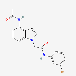 molecular formula C18H16BrN3O2 B12158796 2-[4-(acetylamino)-1H-indol-1-yl]-N-(3-bromophenyl)acetamide 