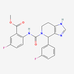 molecular formula C21H18F2N4O3 B12158800 methyl 5-fluoro-2-({[4-(3-fluorophenyl)-1,4,6,7-tetrahydro-5H-imidazo[4,5-c]pyridin-5-yl]carbonyl}amino)benzoate 