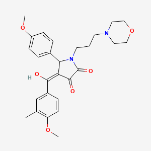 molecular formula C27H32N2O6 B12158908 3-hydroxy-4-[(4-methoxy-3-methylphenyl)carbonyl]-5-(4-methoxyphenyl)-1-[3-(morpholin-4-yl)propyl]-1,5-dihydro-2H-pyrrol-2-one 