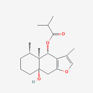 molecular formula C19H28O4 B1215891 10beta-Hydroxy-6beta-isobutyrylfuranoeremophilane CAS No. 60410-89-1
