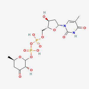 molecular formula C16H24N2O14P2 B1215895 dTDP-3-dehydro-4,6-dideoxy-D-glucose 
