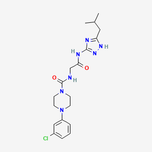 molecular formula C19H26ClN7O2 B12158997 4-(3-chlorophenyl)-N-(2-{[3-(2-methylpropyl)-1H-1,2,4-triazol-5-yl]amino}-2-oxoethyl)piperazine-1-carboxamide 