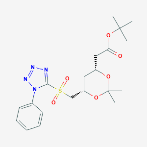 molecular formula C20H28N4O6S B121590 叔丁基2-[(4R,6S)-2,2-二甲基-6-[(1-苯基-1H-四唑-5-磺酰基)甲基]-1,3-二氧杂环己烷-4-基]乙酸酯 CAS No. 380460-37-7
