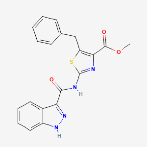 molecular formula C20H16N4O3S B12159004 methyl (2Z)-5-benzyl-2-[(1H-indazol-3-ylcarbonyl)imino]-2,3-dihydro-1,3-thiazole-4-carboxylate 