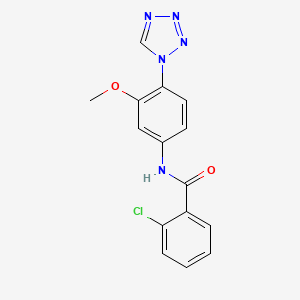 molecular formula C15H12ClN5O2 B12159018 2-chloro-N-[3-methoxy-4-(1H-tetrazol-1-yl)phenyl]benzamide 