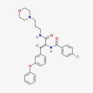 molecular formula C29H30ClN3O4 B12159068 4-chloro-N-[(1Z)-3-{[3-(morpholin-4-yl)propyl]amino}-3-oxo-1-(3-phenoxyphenyl)prop-1-en-2-yl]benzamide 