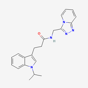 molecular formula C21H23N5O B12159071 N-([1,2,4]triazolo[4,3-a]pyridin-3-ylmethyl)-3-(1-isopropyl-1H-indol-3-yl)propanamide 