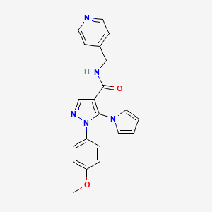 molecular formula C21H19N5O2 B12159074 1-(4-methoxyphenyl)-N-(pyridin-4-ylmethyl)-5-(1H-pyrrol-1-yl)-1H-pyrazole-4-carboxamide 