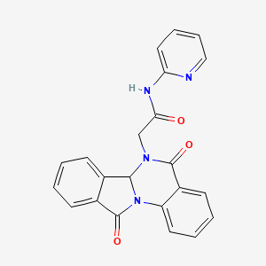 molecular formula C22H16N4O3 B12159108 2-(5,11-dioxo-6a,11-dihydroisoindolo[2,1-a]quinazolin-6(5H)-yl)-N-(pyridin-2-yl)acetamide 