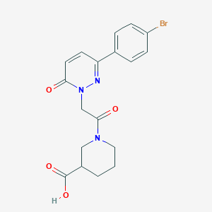 molecular formula C18H18BrN3O4 B12159190 1-{[3-(4-bromophenyl)-6-oxopyridazin-1(6H)-yl]acetyl}piperidine-3-carboxylic acid 