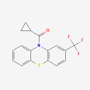 molecular formula C17H12F3NOS B12159205 Cyclopropyl-(2-trifluoromethyl-phenothiazin-10-yl)-methanone 