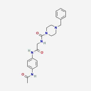 molecular formula C22H27N5O3 B12159210 N-(2-{[4-(acetylamino)phenyl]amino}-2-oxoethyl)-4-benzylpiperazine-1-carboxamide 