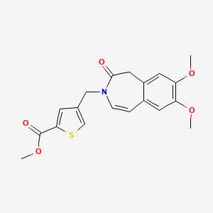 molecular formula C19H19NO5S B12159222 methyl 4-[(7,8-dimethoxy-2-oxo-1,2-dihydro-3H-3-benzazepin-3-yl)methyl]-2-thiophenecarboxylate 