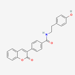 molecular formula C24H19NO4 B12159224 N-[2-(4-hydroxyphenyl)ethyl]-4-(2-oxo-2H-chromen-3-yl)benzamide 