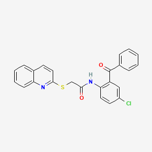 molecular formula C24H17ClN2O2S B12159240 N-(2-benzoyl-4-chlorophenyl)-2-(quinolin-2-ylsulfanyl)acetamide 