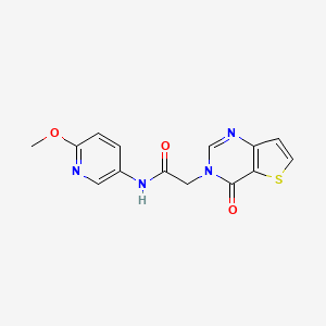 molecular formula C14H12N4O3S B12159252 N-(6-methoxypyridin-3-yl)-2-(4-oxothieno[3,2-d]pyrimidin-3(4H)-yl)acetamide 