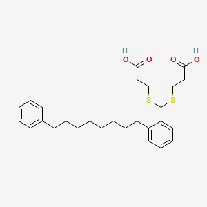 molecular formula C27H36O4S2 B1215928 5-(2-(8-Phenyloctyl)phenyl)-4,6-dithianonanedioic acid CAS No. 96964-40-8
