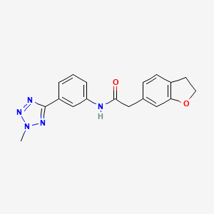 molecular formula C18H17N5O2 B12159287 2-(2,3-dihydro-1-benzofuran-6-yl)-N-[3-(2-methyl-2H-tetrazol-5-yl)phenyl]acetamide 