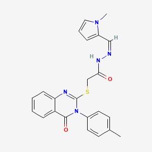 molecular formula C23H21N5O2S B12159304 2-{[3-(4-methylphenyl)-4-oxo-3,4-dihydroquinazolin-2-yl]sulfanyl}-N'-[(Z)-(1-methyl-1H-pyrrol-2-yl)methylidene]acetohydrazide 