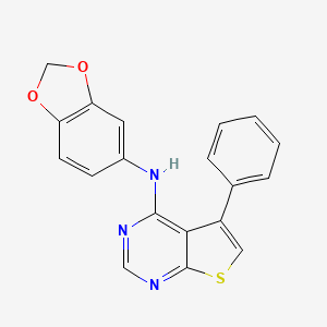 molecular formula C19H13N3O2S B12159315 N-(1,3-benzodioxol-5-yl)-5-phenylthieno[2,3-d]pyrimidin-4-amine 