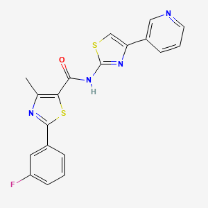 molecular formula C19H13FN4OS2 B12159374 2-(3-fluorophenyl)-4-methyl-N-[4-(pyridin-3-yl)-1,3-thiazol-2-yl]-1,3-thiazole-5-carboxamide 