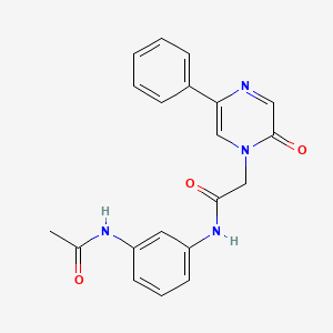 molecular formula C20H18N4O3 B12159403 N-[3-(acetylamino)phenyl]-2-(2-oxo-5-phenylpyrazin-1(2H)-yl)acetamide 