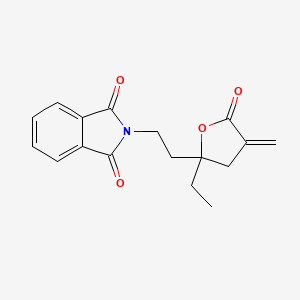 molecular formula C17H17NO4 B1215941 2-(2-(2-Ethyl-4-methylene-5-oxotetrahydro-2-furanyl)ethyl)-1H-isoindole-1,3(2H)-dione 