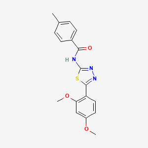 molecular formula C18H17N3O3S B12159477 N-[5-(2,4-dimethoxyphenyl)-1,3,4-thiadiazol-2-yl]-4-methylbenzamide 