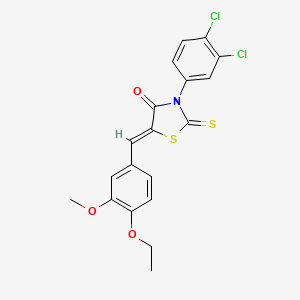 molecular formula C19H15Cl2NO3S2 B12159486 (5Z)-3-(3,4-dichlorophenyl)-5-(4-ethoxy-3-methoxybenzylidene)-2-thioxo-1,3-thiazolidin-4-one 