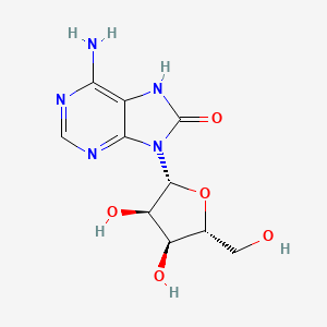 molecular formula C10H13N5O5 B1215949 6-Azanyl-9-[(2r,3r,4s,5r)-3,4-Dihydroxy-5-(Hydroxymethyl)oxolan-2-Yl]-7h-Purin-8-One CAS No. 29851-57-8