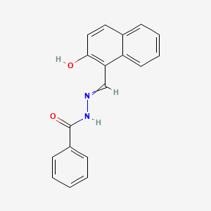 molecular formula C18H14N2O2 B1215952 Benzoic acid, ((2-hydroxy-1-naphthalenyl)methylene)hydrazide CAS No. 15017-21-7