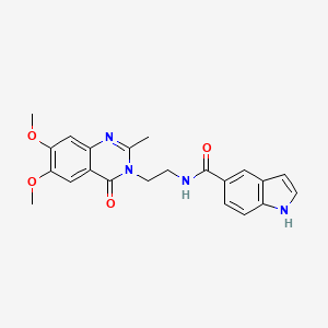 molecular formula C22H22N4O4 B12159608 N-[2-(6,7-dimethoxy-2-methyl-4-oxoquinazolin-3(4H)-yl)ethyl]-1H-indole-5-carboxamide 