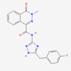 molecular formula C19H15FN6O2 B12159617 N-[3-(4-fluorobenzyl)-1H-1,2,4-triazol-5-yl]-3-methyl-4-oxo-3,4-dihydrophthalazine-1-carboxamide 